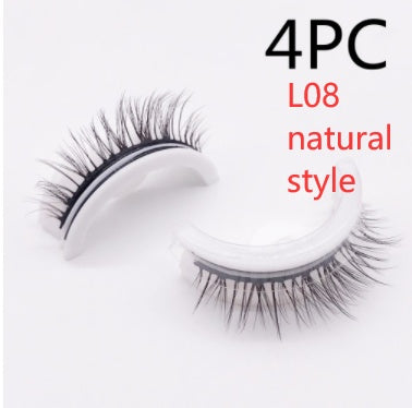 Reusable Mink Lashes Natural False Eyelashes+ Self Adhesive Glue
