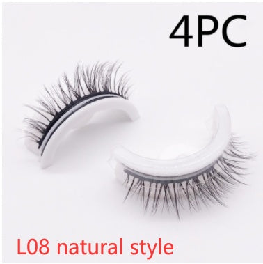 Reusable Mink Lashes Natural False Eyelashes+ Self Adhesive Glue