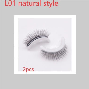Reusable Mink Lashes Natural False Eyelashes+ Self Adhesive Glue