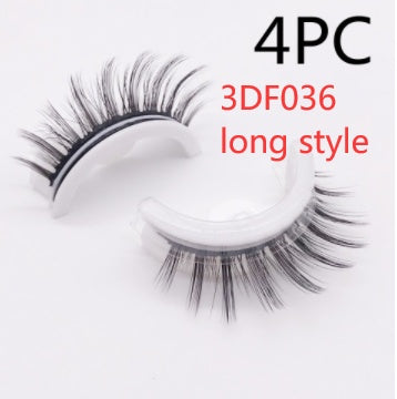 Reusable Mink Lashes Natural False Eyelashes+ Self Adhesive Glue