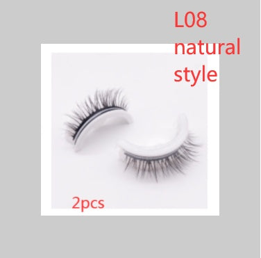 Reusable Mink Lashes Natural False Eyelashes+ Self Adhesive Glue