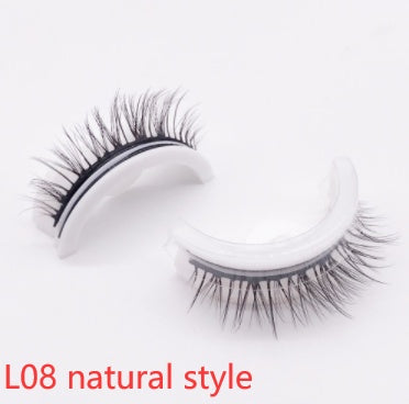 Reusable Mink Lashes Natural False Eyelashes+ Self Adhesive Glue