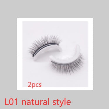 Reusable Mink Lashes Natural False Eyelashes+ Self Adhesive Glue