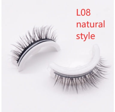 Reusable Mink Lashes Natural False Eyelashes+ Self Adhesive Glue