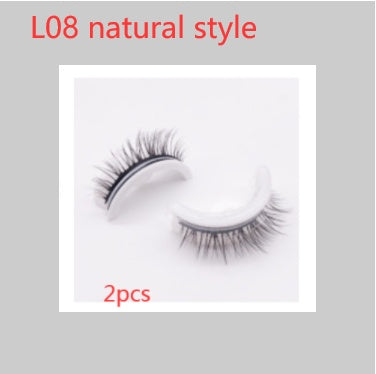Reusable Mink Lashes Natural False Eyelashes+ Self Adhesive Glue