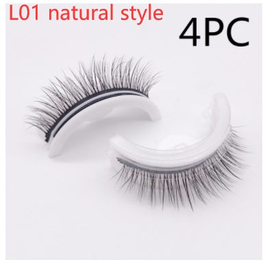 Reusable Mink Lashes Natural False Eyelashes+ Self Adhesive Glue