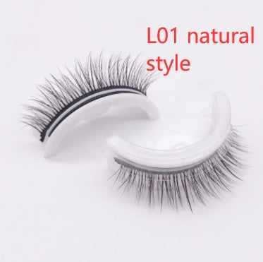 Reusable Mink Lashes Natural False Eyelashes+ Self Adhesive Glue