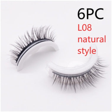 Reusable Mink Lashes Natural False Eyelashes+ Self Adhesive Glue