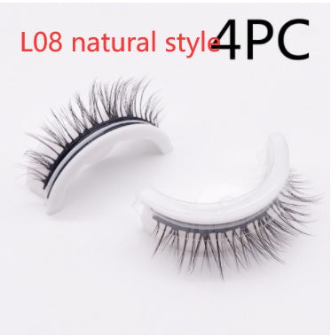 Reusable Mink Lashes Natural False Eyelashes+ Self Adhesive Glue