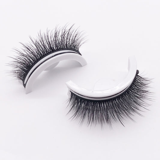 Reusable Mink Lashes Natural False Eyelashes+ Self Adhesive Glue