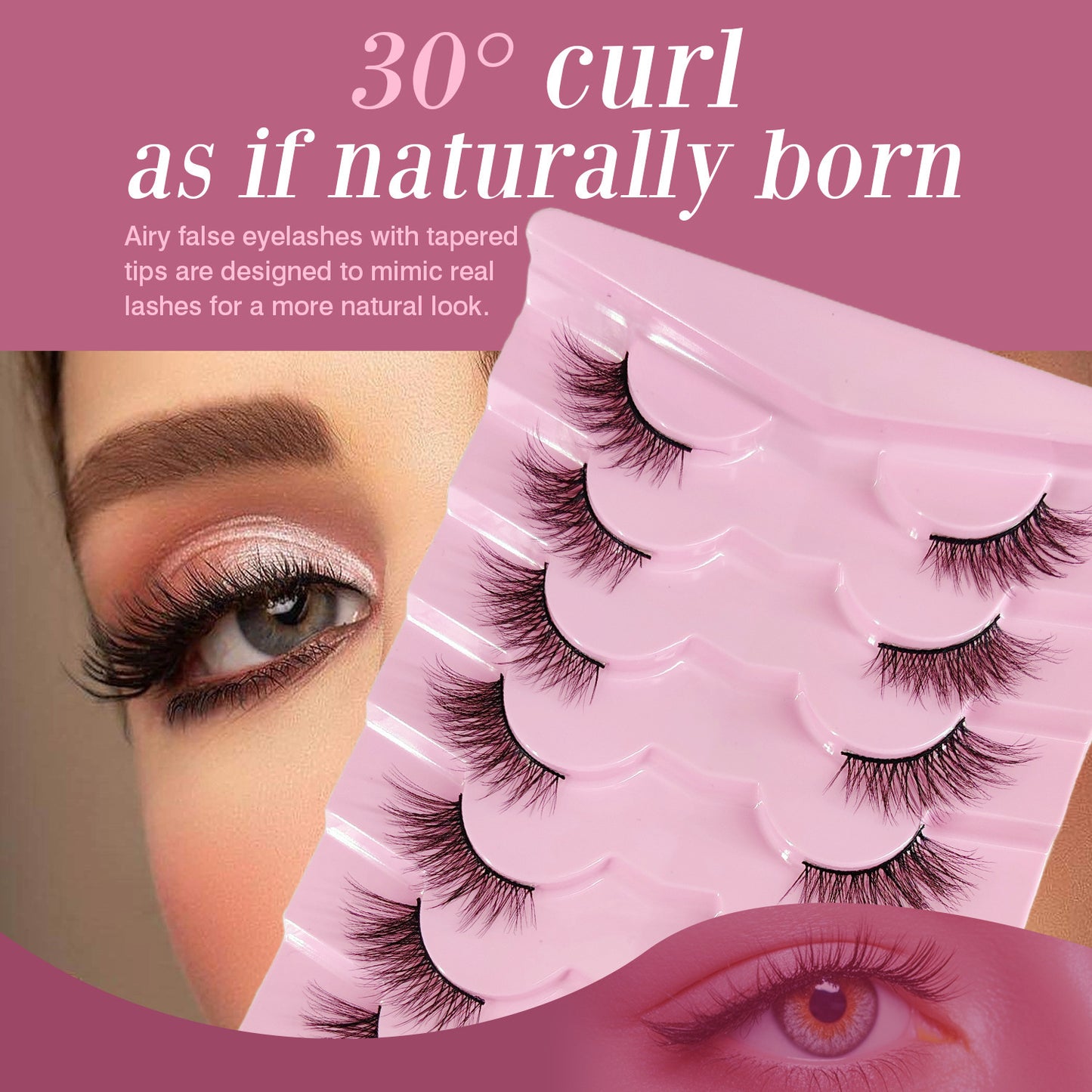 Natural Wispy Lashes With Natural Look