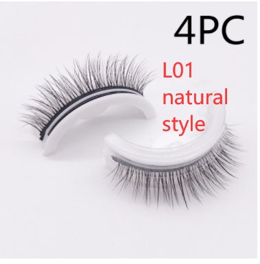 Reusable Mink Lashes Natural False Eyelashes+ Self Adhesive Glue
