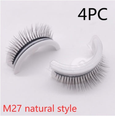 Reusable Mink Lashes Natural False Eyelashes+ Self Adhesive Glue
