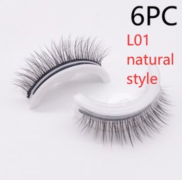 Reusable Mink Lashes Natural False Eyelashes+ Self Adhesive Glue