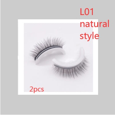 Reusable Mink Lashes Natural False Eyelashes+ Self Adhesive Glue