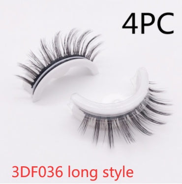 Reusable Mink Lashes Natural False Eyelashes+ Self Adhesive Glue