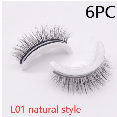 Reusable Mink Lashes Natural False Eyelashes+ Self Adhesive Glue