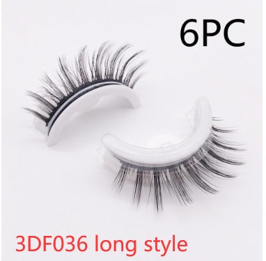 Reusable Mink Lashes Natural False Eyelashes+ Self Adhesive Glue