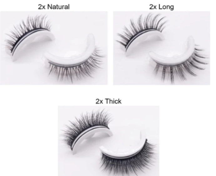 Reusable Mink Lashes Natural False Eyelashes+ Self Adhesive Glue