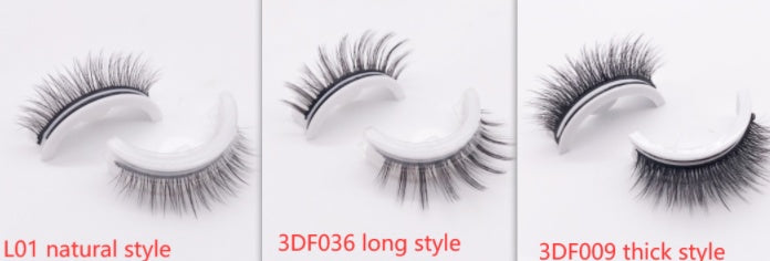 Reusable Mink Lashes Natural False Eyelashes+ Self Adhesive Glue