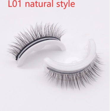 Reusable Mink Lashes Natural False Eyelashes+ Self Adhesive Glue