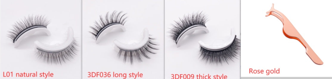 Reusable Mink Lashes Natural False Eyelashes+ Self Adhesive Glue