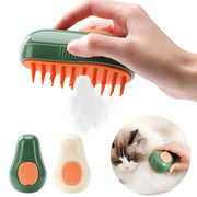 Self Cleaning Steam Cat Brush For Massage Avocado Shaped