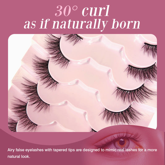 Natural Wispy Lashes With Natural Look