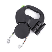 Retractable Dog Leash-Reflective Dual Pet Leash 360 Swivel