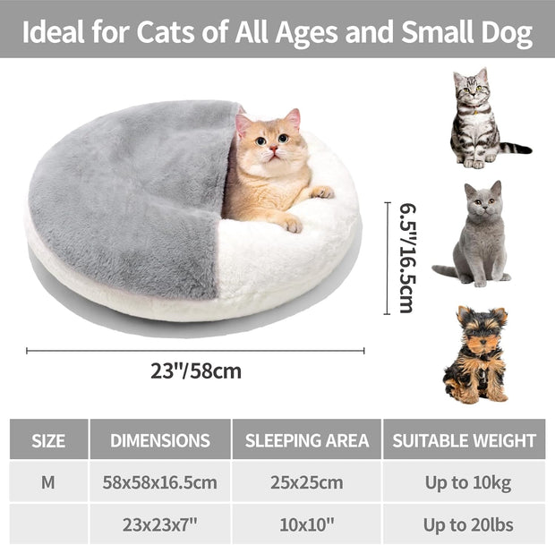 Enclosed Pet Bed Cave - Washable