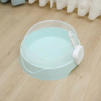 Large Semi-Enclosed Cat Litter Box with Shovel