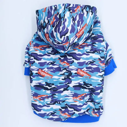 Camouflage Pet Hoodie with Printed Design
